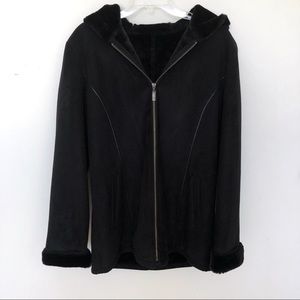 MARVIN RICHARDS Coat Faux Suede Fur Hood & Cuffs